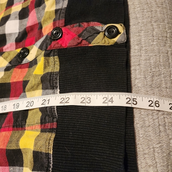 Erica Brooke checkered plaid retro  button down 3/4 sleeves - Picture 8 of 9